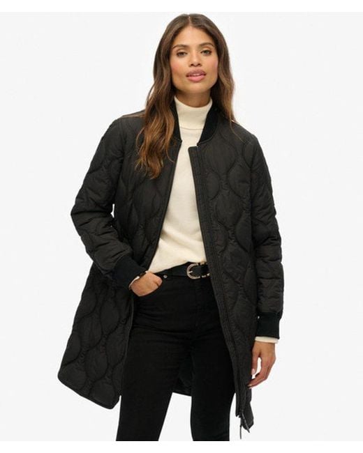 Superdry Black & Co Long Quilted Liner Jacket