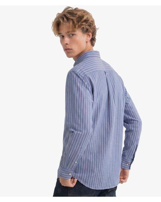 Superdry Blue & Co Preppy Oxford Long Sleeve Shirt for men