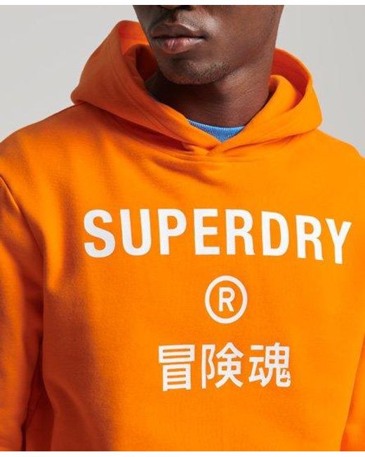 Superdry Orange Code Core Sport Hoodie Jaffa for men
