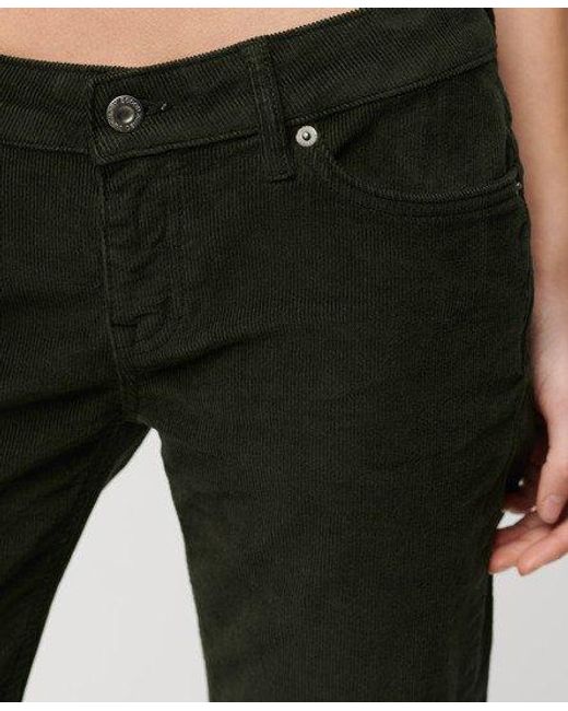Superdry Black Low Rise Cord Flare Jeans