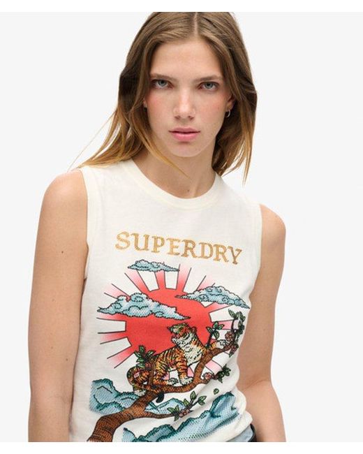 Superdry White & Co Tattoo Rhinestone Vest