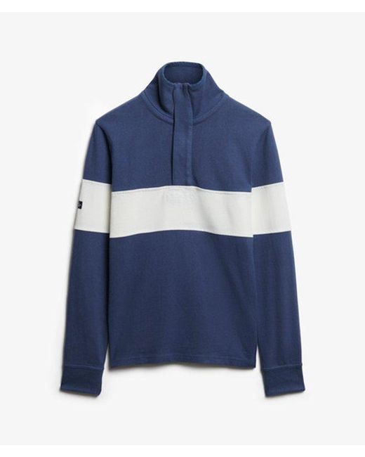 Superdry Blue & Co Classic Rugby Half Zip Top for men