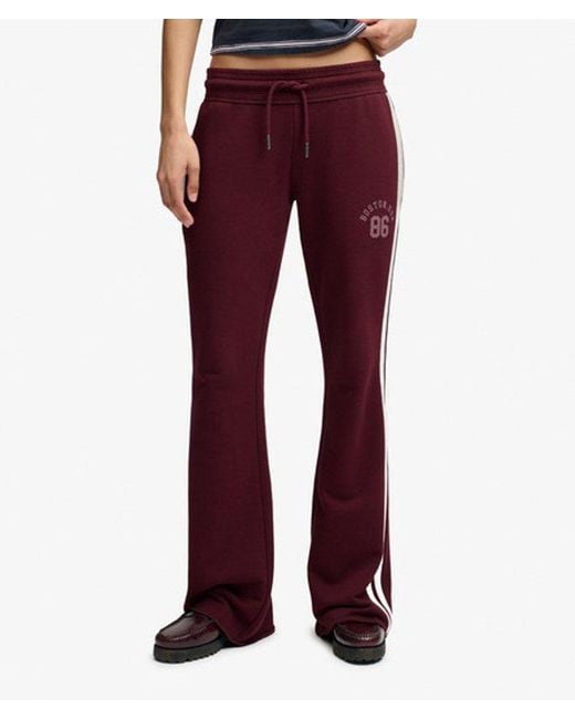Superdry Red & Co Athletic Essentials Stripe Flare joggers