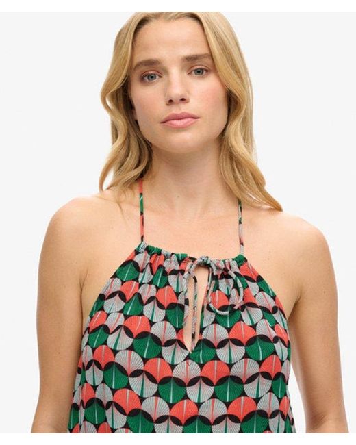 Superdry Green & Co Ladies Classic Printed Beach Halter Top