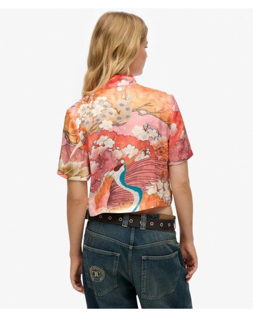 Superdry Orange & Co Mandarin Jacquard Top