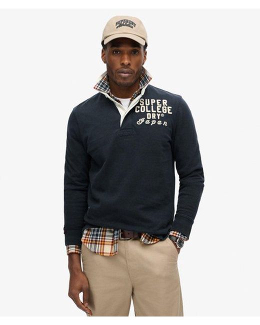 Superdry Blue & Co Athletic Rugby Top for men