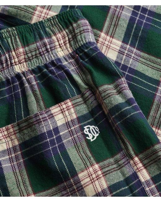 Superdry Green & Co Cotton Check Elastic Shorts