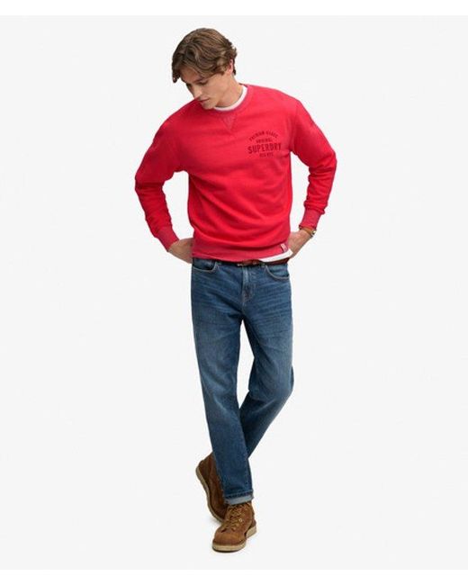 Superdry Red & Co Block Text Crew Neck Sweatshirt for men
