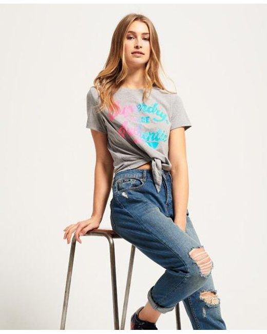 Superdry Blue Made Authentic Knot T-Shirt Calla Snowy