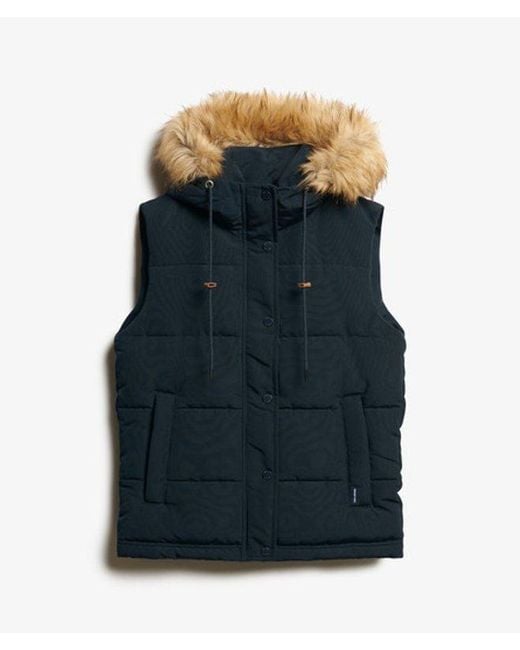 Superdry Blue & Co Everest Faux Fur Gilet