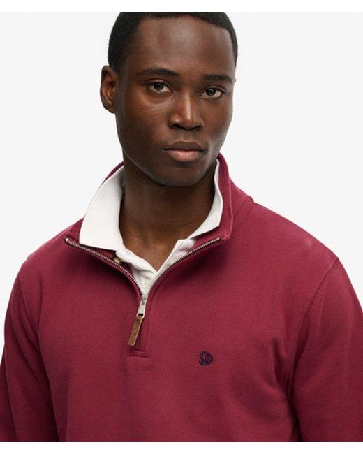 Superdry Red & Co Preppy Half Zip Jumper for men