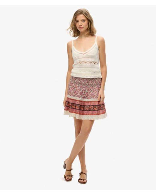 Superdry White & Co Patchwork Mini Skirt