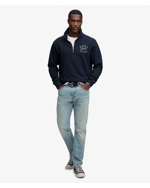 Superdry Blue & Co Athletic Essentials Half Zip Sweatshirt for men