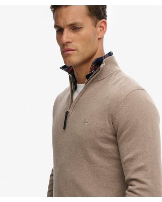 Superdry Natural & Co Essentials Cotton Half Zip Jumper for men