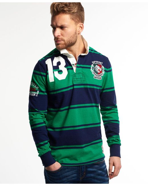 Superdry Blue Leicester Rugby Shirt for men