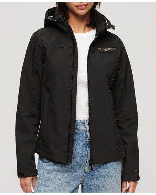 Superdry Black Hooded Softshell Jacket