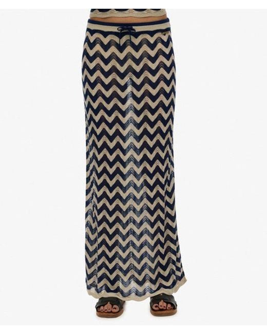 Superdry White & Co Zigzag Knit Column Maxi Skirt