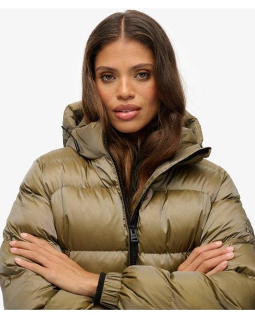 Superdry Green & Co Hooded Luxe Sports Puffer Jacket
