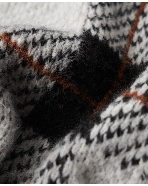 Superdry Gray Boxy Pattern Knit Jumper