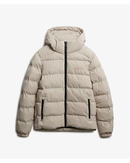 Superdry Men's Natural Hooded Microfibre Sport Puffer Jacket