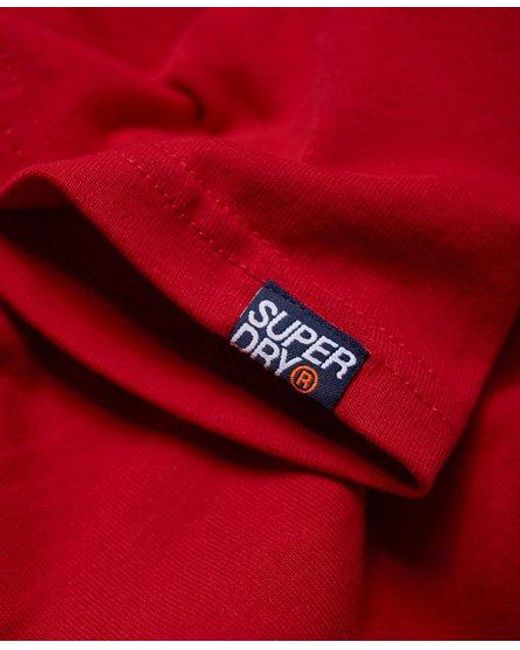Superdry Red Retro Stripe Raglan T-Shirt Three Pointer/Stadium for men