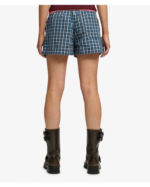 Superdry Red & Co Mini Check Cotton Shorts