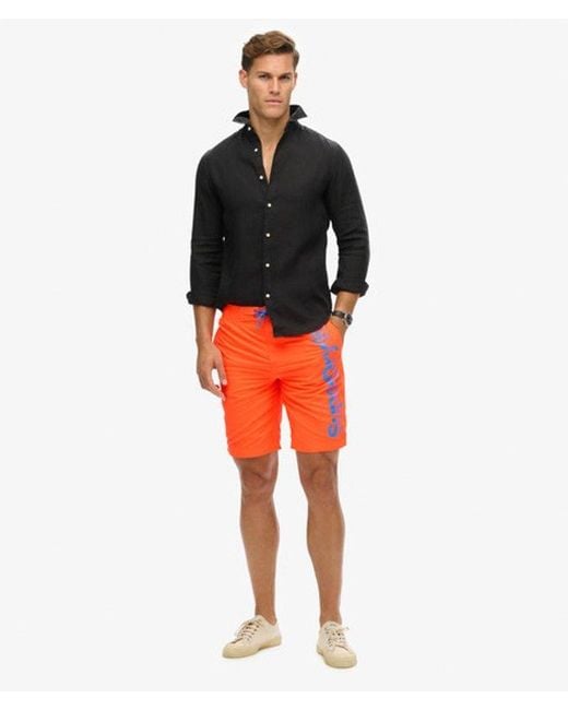 Superdry Klassieke Boardshort in het Orange voor heren