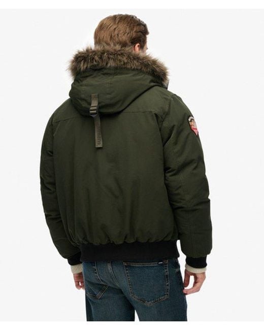 Superdry Black & Co Everest Faux Fur Bomber Jacket for men