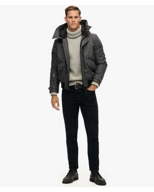 Superdry Gray & Co City Tweed Padded Bomber Jacket for men