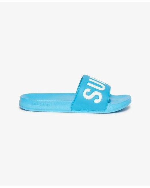Superdry Blue Core Graphic Pool Sliders for men
