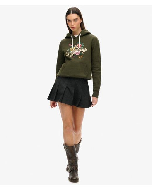 Superdry Green & Co Tattoo Script Graphic Hoodie