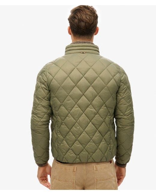 Superdry Green Diamond Quilt Fuji Lite Jacket for men