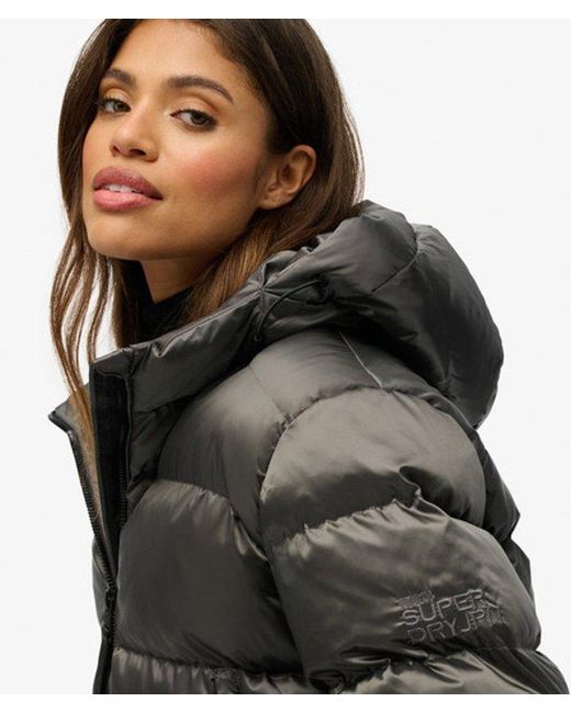 Superdry Black & Co Hooded Luxe Sports Puffer Jacket