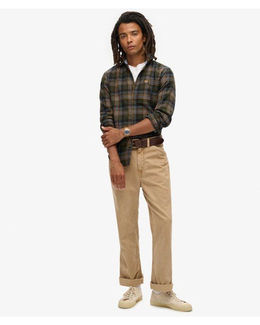Superdry Black Organic Cotton Lumberjack Check Shirt for men