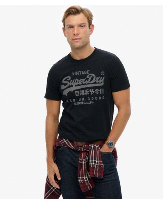 Superdry Black Vintage Logo Classic T-Shirt for men