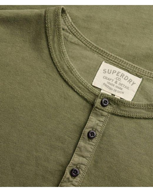 Superdry Green & Co Slub Long Sleeve Jersey Henley Top for men