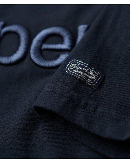 Superdry Blue & Co Embroidered Relaxed Fit Tonal Logo T Shirt