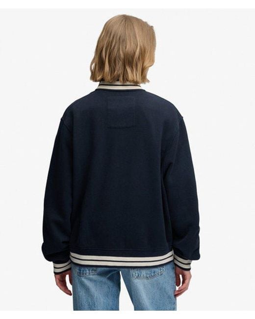 Superdry Blue & Co Country Club Jersey Bomber Jacket