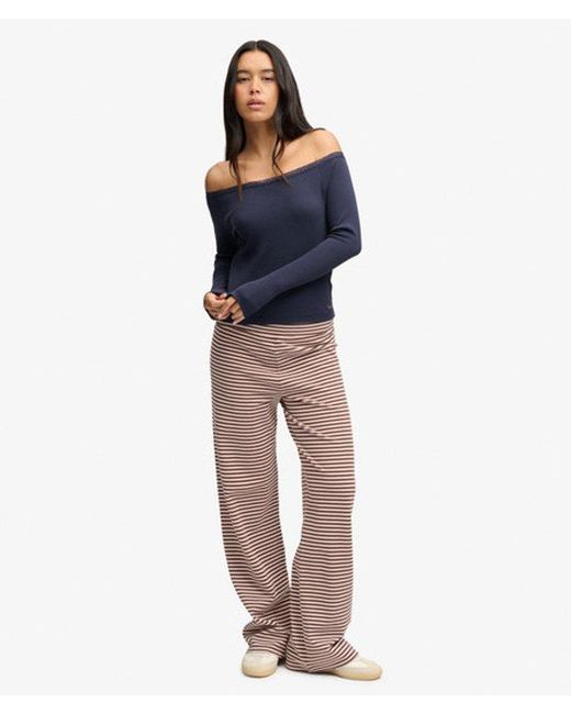 Superdry Blue & Co Athletic Essentials Lace Long Sleeve Top