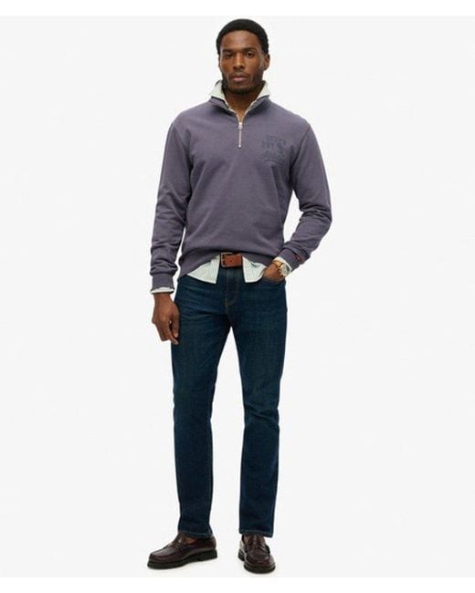 Superdry Blue & Co Athletic Essentials Half Zip Sweatshirt for men