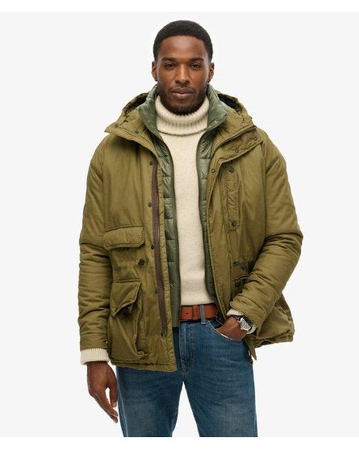 Superdry Green & Co Hooded Cotton Lined Deck Jacket for men