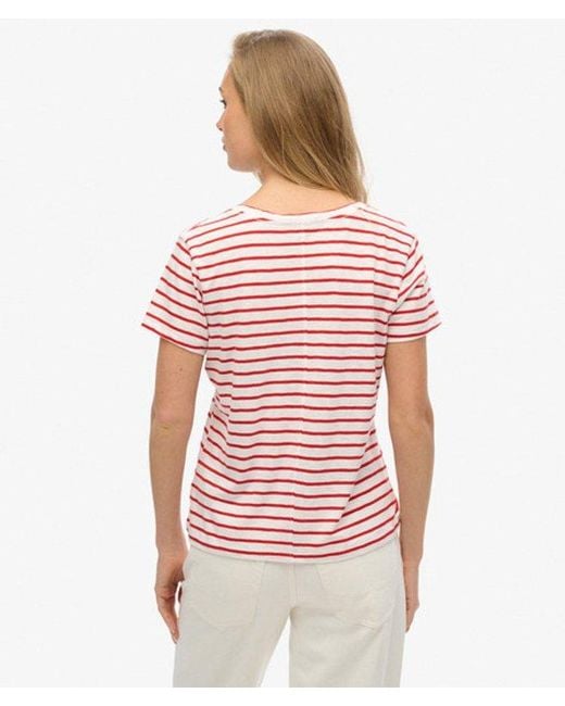Superdry Red & Co Slub Embroide