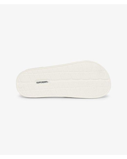 Superdry Code Logo Badslippers in het White