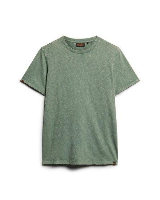 Superdry Green Crew Neck Slub Short Sleeved T-shirt for men