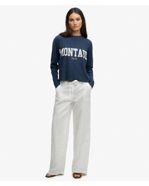 Superdry Blue & Co Athletic Essential Graphic Long Sleeve Top