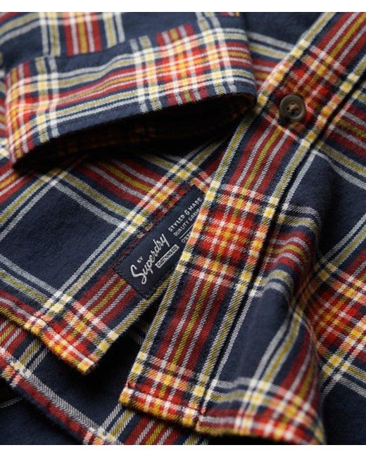 Superdry Blue & Co Classic Check Organic Cotton Vintage Shirt for men