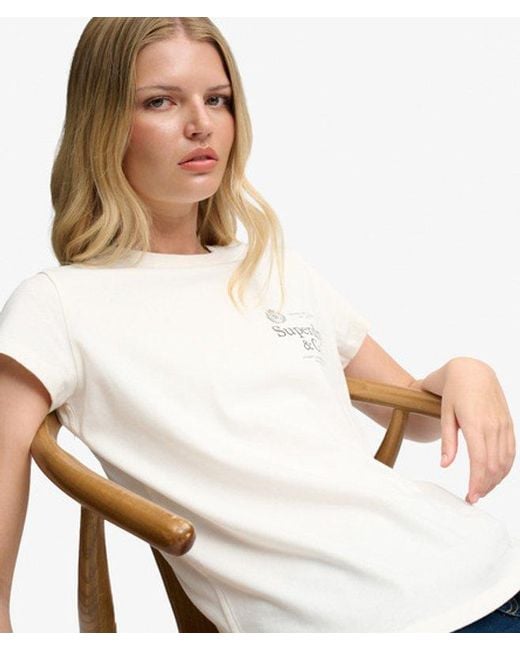 Superdry White Luxe Casual Classic T-Shirt