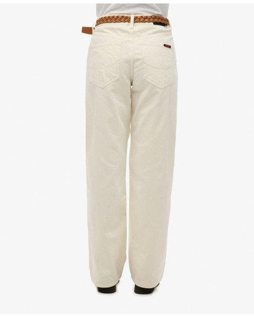Superdry Jeans Met Wijde Pijpen En Middelhoge Taille in het White
