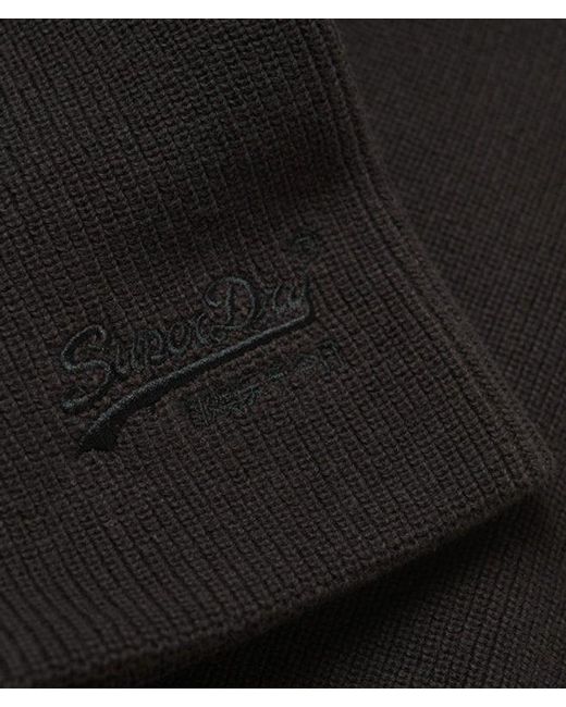 Superdry Black & Co Essential Logo Knitted Beanie Hat for men