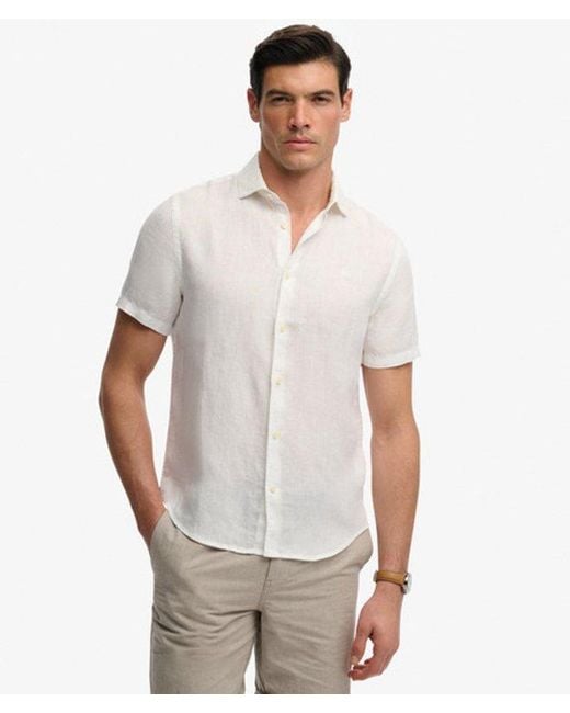 Superdry White & Co Riviera Short Sleeve Linen Shirt for men